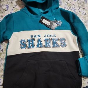 New San Jose Sharks Kids Size XS 4t/5t Blue/white/Black Hoodie